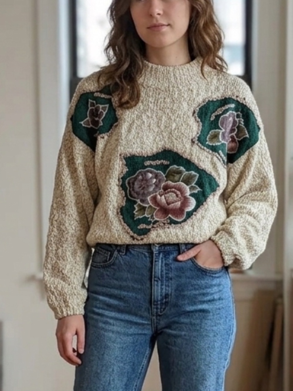 Vintage Fairbrook Knit Boho Hippie Cottagecore Oversized Sweater